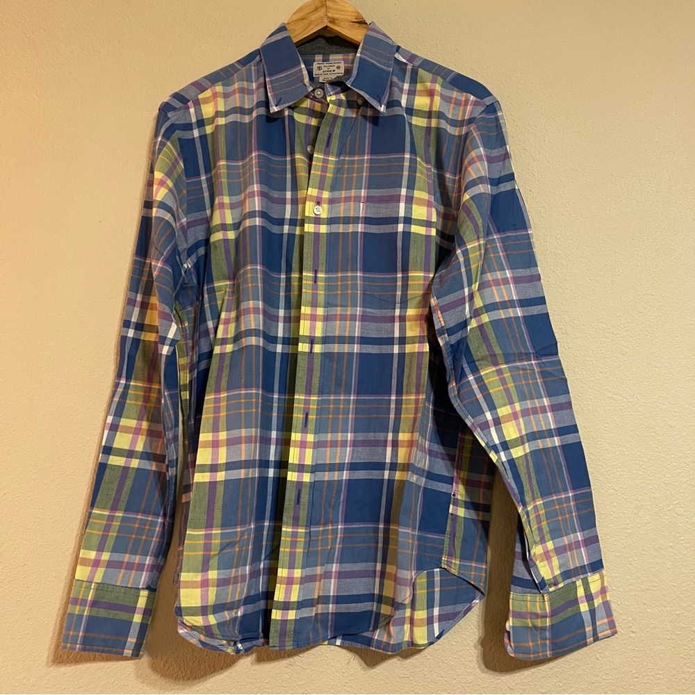 J Crew Blue Plaid Long Sleeve Button‎ Front Shirt